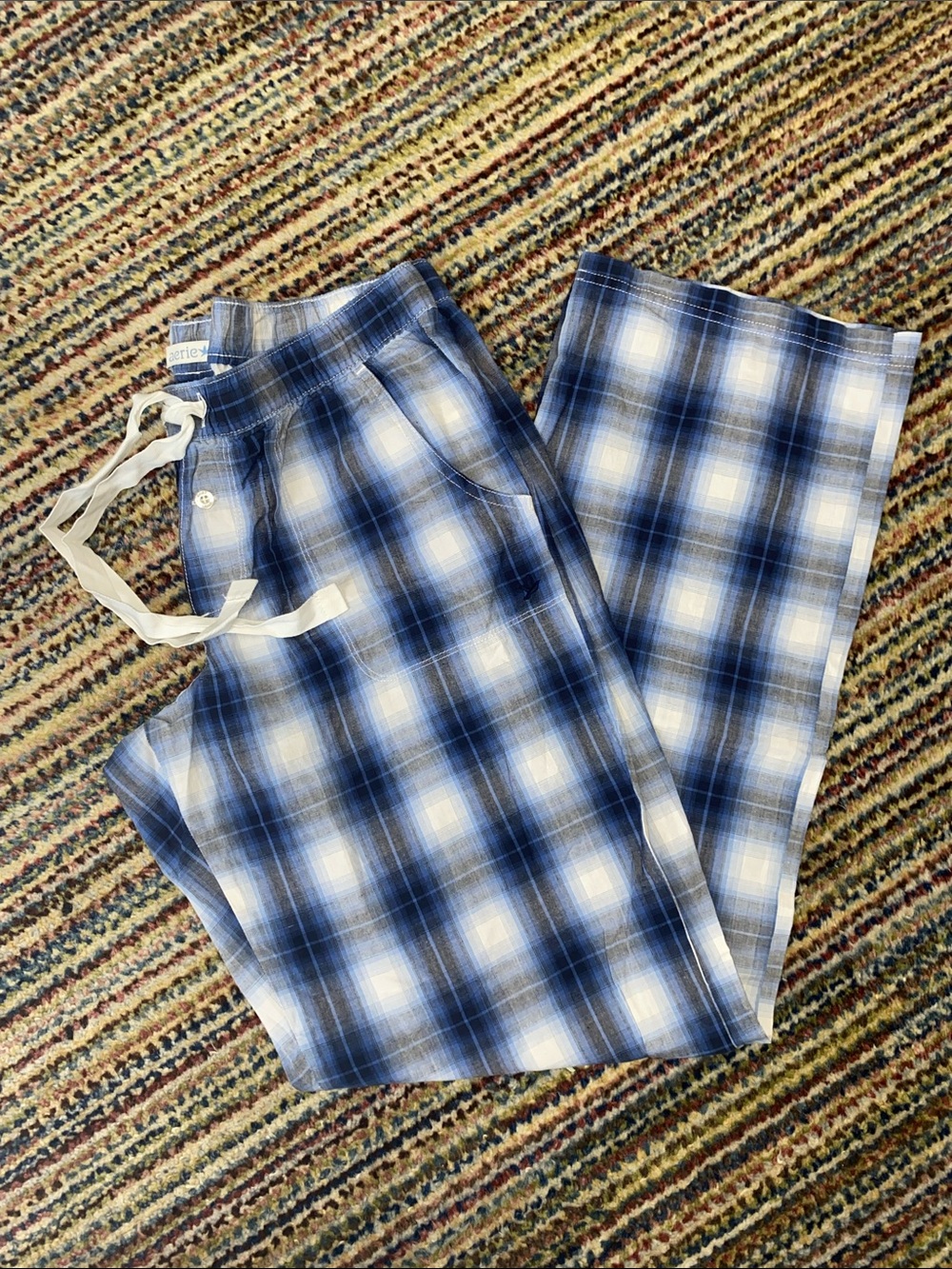 Aerie blue plaid pajama pants
